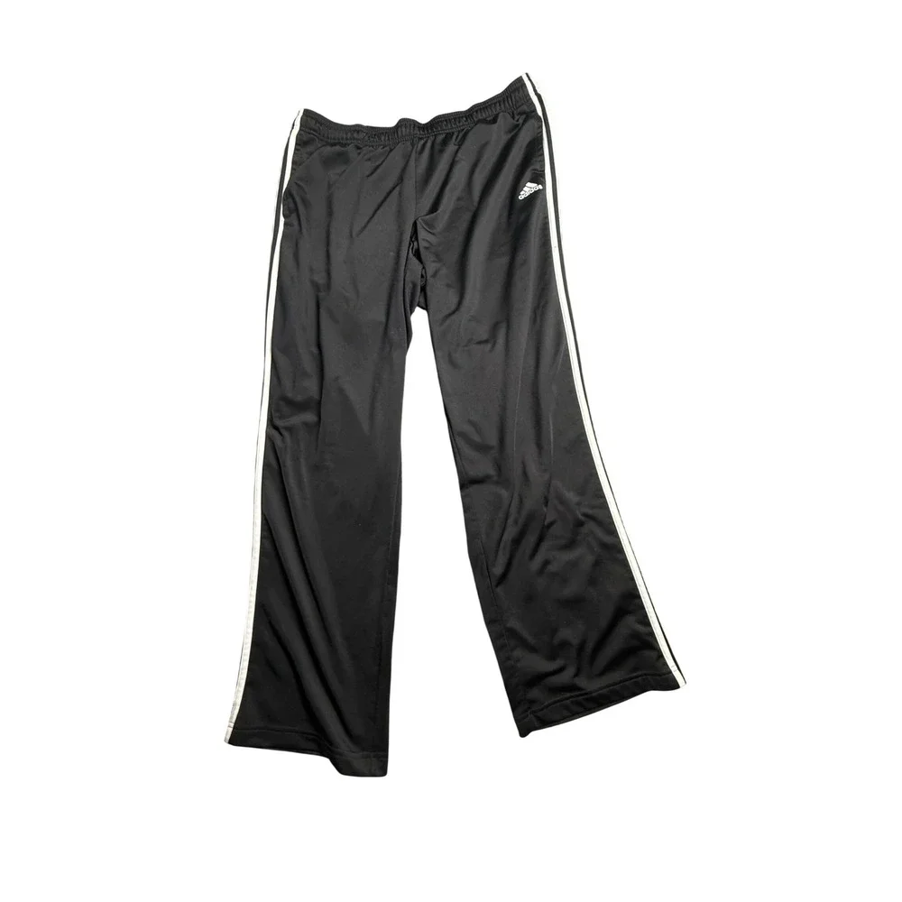 Adidas Mens 2XL Black 3-Stripe Track Pants Essentials BK7402 Straight‎ Leg